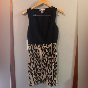Forever 21 Black and Cream Patterned Midi Dress